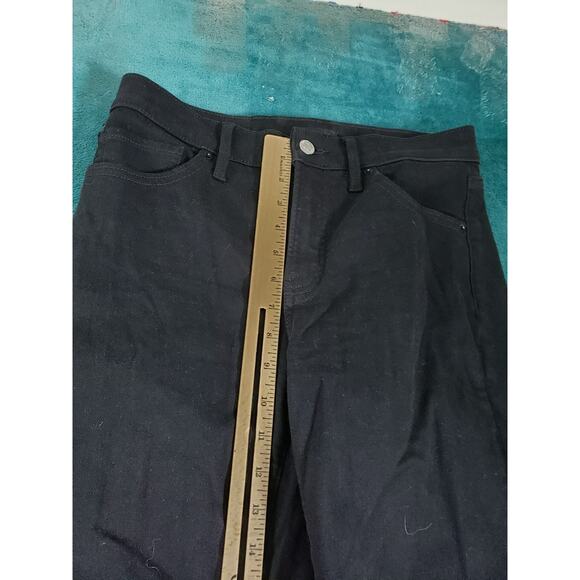 Express Jeans Size 4 Short Black Stretch Pants Mid Rise Skyscraper Kick Bootcut - Picture 8 of 14